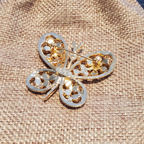 Eisenberg Ice Butterfly Crystals Brooch White Grey Black - Picture 3 of 4